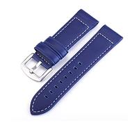AJASMKLX Band de la banda de reloj de cuero de 22 mm Reloj 42 mm de 46 mm de engranaje S3 Fit For Huawei GT2 Accesorios de reloj Hebilla de metal de cuero for Samsung Fit For Galaxy(Blue,20mm)