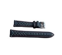 AJASMKLX Banda de reloj Correas de cuero Negro for costuras rojas/negras / blancas18mm 20mm 22mm 24mm Watch Accesorios(Red,22mm)