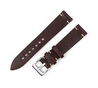 AJASMKLX Banda de reloj de cuero 20 mm 22 mm pulsera de cuero hecho a mano costura de relojería correa pulsera correas for hombres(Coffee,20mm)