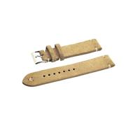 AJASMKLX Banda de reloj de cuero de gamuza for hebilla de astilla Luz Marrón marrón marrón oscuro Correas 18mm 20mm 22mm En stock(Khaki-white wire,24mm)
