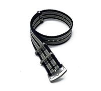 AJASMKLX Banda de reloj de nylon OTAN Correa 20 mm 22 mm reloj de relojes genérico cinturones de asiento del cinturón de reemplazo de los accesorios for hombres(007 Black Grey,20mm)