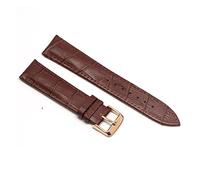 AJASMKLX Bandas de cuero Reloj de 20 mm Straputterfly Band de hebilla Correa de hebilla de acero adecuado for Samsung Fit For Galaxy Watch Gear S3 Fit For Frontier(Brown rosegold,16mm)