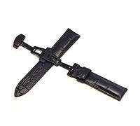AJASMKLX Bandas de cuero Reloj de 20 mm Straputterfly Band de hebilla Correa de hebilla de acero adecuado for Samsung Fit For Galaxy Watch Gear S3 Fit For Frontier(Black black 1,20mm)