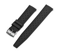 AJASMKLX Correa de goma de 20mm y 22mm for reloj Seiko SRP777J1, pulsera impermeable de buceo for hombre, accesorios for reloj(Black Silver)