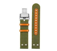 AJASMKLX Correa de lona de nailon de primera calidad de 22 mm apta for correa de reloj Hamilton Khaki apta for pulsera militar apta for banda Amazfit Gts Liberación rápida(Green silver)