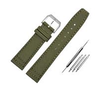 AJASMKLX Correa de nailon impermeable for reloj de hombre, ajuste universal, ajuste piloto, parte trasera de lona portuguesa, correa de reloj de cuero for hombre, pulsera verde militar de 20 21MM 22MM