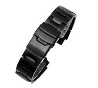 AJASMKLX Correa de reloj de acero inoxidable de 18mm apta for Casio PROTRE PRG-250/PRG-260/PRG-270 PRW-3500/2500/5100 PRG-550 correa de reloj sólida for hombres(Black-connect)