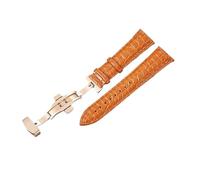 AJASMKLX Correa de reloj de cuero for diseño de patrón, 18mm, 20mm, 22mm, 24mm, cinturones de repuesto for hombres y mujeres, accesorios for relojes, correas de muñeca(Rose gold orange,22mm)