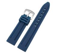 AJASMKLX Correa de reloj de goma de flúor 18mm 20 mm 22 mm 24mm Liberación rápida Relojes impermeables Respire las bandas de reemplazo Llegada Llegada(Blue-Silver Buckle,20mm)