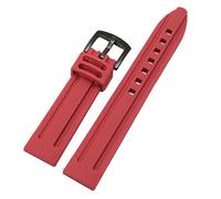 AJASMKLX Correa de reloj de goma de flúor 18mm 20 mm 22 mm 24mm Liberación rápida Relojes impermeables Respire las bandas de reemplazo Llegada Llegada(Red-Black Buckle,22mm)