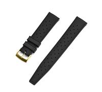 AJASMKLX Correa de reloj de goma de liberación rápida, repuesto de 20mm, compatible for Seiko SRP777J1, pulsera de buceo resistente al agua, correas de reloj(Black Gold)