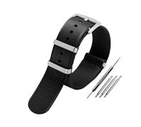 AJASMKLX Correa de reloj de lona de nailon for Seiko Fit for Rolex Fit for Black Water Ghost Correa universal Pulsera suave y transpirable a prueba de agua 20 mm 22 mm(A1-silver bucke,20mm)