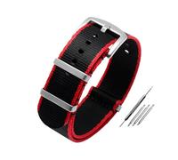 AJASMKLX Correa de reloj de lona de nailon for Seiko Fit for Rolex Fit for Black Water Ghost Correa universal Pulsera suave y transpirable a prueba de agua 20 mm 22 mm(A20-silver bucke,20mm)