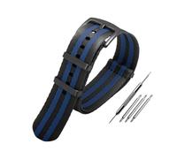 AJASMKLX Correa de reloj de lona de nailon for Seiko Fit for Rolex Fit for Black Water Ghost Correa universal Pulsera suave y transpirable a prueba de agua 20 mm 22 mm(A11-black bucke,20mm)