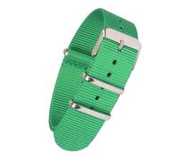 AJASMKLX Correa de reloj de pulsera de Color sólido fuerte, hebilla de acero inoxidable, tela marrón, rojo, negro, correa de nailon de 22mm, 18mm y 20mm(Grass Green,20mm)