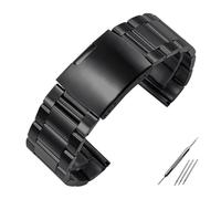 AJASMKLX Correa de reloj de pulsera for esfera grande diésel de 26mm y 28mm for siete viernes, correa de reloj for hebilla plegable de acero inoxidable sólido de Metal de gran tamaño for hombre(Schwar