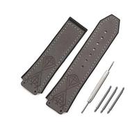 AJASMKLX Correa de reloj for hombre, accesorios de reloj, correa de cuero de 19mm x 25mm, apta for HUBLOT serie big bang, correa de goma deportiva impermeable for mujer(A)