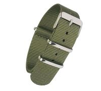 AJASMKLX Correa de reloj resistente de nailon de 18mm, 20mm, 22mm, Color sólido, negro, correa de reloj de pulsera, tela for hebilla de acero inoxidable(Grass Green,18mm)