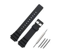 AJASMKLX Correa de resina for hombre, accesorios de reloj for hebilla, Correa deportiva resistente al agua apta for reloj Casio MRW-200H W-752 w-s210H W-800H W-735H(Schwarz)
