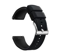 AJASMKLX Correa de silicona de doble color 20 mm 22 mm de reloj de buceo a prueba de agua Ajuste adecuado for la mayoría de los relojes for barra de resorte de liberación rápida(Schwarz)