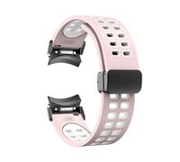 AJASMKLX Correa magnética apta for Samsung Galaxy Watch 4 5 6 44mm 40mm Band 4 6 Classic 47mm 43mm 46mm pulsera de silicona de ajuste rápido 5Pro 45mm(Pink white-B)