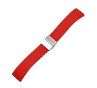 AJASMKLX Correas de goma Butterfly Pulsera de hebilla Accesorios de correa 14 mm 16 mm 18 mm 20 mm 22 mm Banda de reloj de liberación rápida for reloj for hombres(Red,16mm)