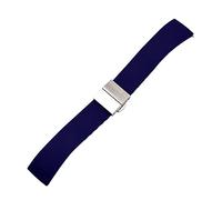 AJASMKLX Correas de goma Butterfly Pulsera de hebilla Accesorios de correa 14 mm 16 mm 18 mm 20 mm 22 mm Banda de reloj de liberación rápida for reloj for hombres(Blue,16mm)