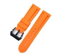 AJASMKLX Correas de reloj de silicona suave, pulsera de 22mm, 24mm y 26mm, correas de reloj de goma for hebilla de acero inoxidable, accesorios for relojes(Orange-black,22mm)