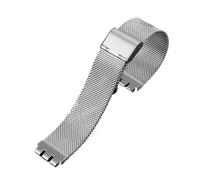 AJASMKLX Estilo apto for Milán Correa de malla transpirable Correas de reloj 17 mm 19 mm 20 mm Ajuste for Swatch Correa de reloj de metal de acero inoxidable Accesorios de pulsera(Silver,17mm)