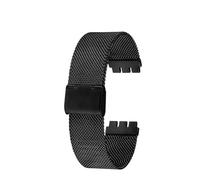 AJASMKLX Fit For Milan Correa de reloj de metal Fit for SWATCH YCS YAS YGS IRONY Correa de reloj de acero inoxidable 17 mm 19 mm 20 mm Hombres Mujeres Pulsera transpirable(Schwarz,19mm)