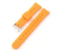 AJASMKLX Fluoro goma reloj de reloj waffle waystrap 20 / 22mm ajuste for seikowatch buceo bucear impermeable pulsera accesorio de pulsera reemplazo(Orange,20mm)