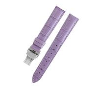 AJASMKLX Lady Watch Bands Fit for PÁGINAS Reloj en forma for la correa de reloj de cuero omega Fit for Tissot Brand Wamkband Pulsera Mujer 12/14 / 16/18/20 / 22mm(Purple silver,13mm)