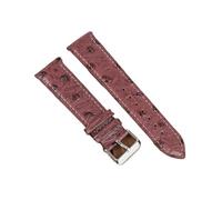AJASMKLX Patrón de avestruz retro de cuero Watchands18mm 20 mm 22 mm 24 mm Café negro marrón amarillo amarillo de cuero de cuero correa(Wine red-white line,20mm)