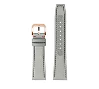 AJASMKLX Pulsera de 20 mm, 21 mm, 22 mm, apta for correa IWC, apta for piloto Little Prince Mark 18 IW377714/IW388101, panel de lona de nailon, correa de reloj for hombre de piel de vaca(Grey-b-rose g