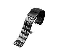 AJASMKLX Pulsera de correa de reloj de acero inoxidable de metal apta for Swatch YGS749G YCS Yas YGS IRONY Cerámica Hombres Mujeres Reloj Correa de cadena 17 mm 19 mm 21 mm(SWQ-G27-black,21mm)