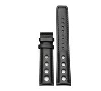AJASMKLX Pulsera de cuero apta for Tissot 1853 Correa de reloj deportiva apta for carreras PRS516 T91 1853 Capa superior de piel de vaca 20 mm Apta for accesorios de correa chopin(Black-black-no clasp