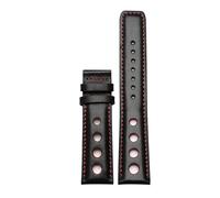 AJASMKLX Pulsera de cuero apta for Tissot 1853 Correa de reloj deportiva apta for carreras PRS516 T91 1853 Capa superior de piel de vaca 20 mm Apta for accesorios de correa chopin(Black-c-no clasp)