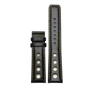 AJASMKLX Pulsera de cuero apta for Tissot 1853 Correa de reloj deportiva apta for carreras PRS516 T91 1853 Capa superior de piel de vaca 20 mm Apta for accesorios de correa chopin(Black-d-no clasp)