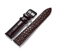 AJASMKLX Reloj de reloj 16 18 20 22mm de cuero negro marrón oscuro marrón clásico de cuero suave reloj de reloj de reloj de reloj de reloj de reloj(Black-brown,16mm)