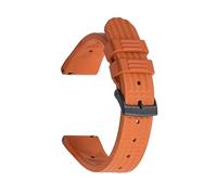 AJASMKLX Suelte Fluoro Goma Reloj Banda Waffle 2 2mm Mira la correa Ajuste for el buceo Seiko Pulsera impermeable Accesorios de reemplazo(Orange Black)