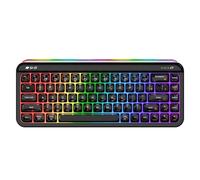 AJAZZ AF68 Wireless Membrane Keyboard, 68% Layout 68-Key Gaming Keyboard, 2.4 GHz/Type-C/BT, RGB Lighting Effects with Integrated Side Light Bar, 4000mAh Battery, Translucent Keycaps, Black