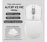 AJAZZ AJ139V2 MC Ratón sin varillas para Gaming, 59g Ultra , de de 8KHz, Sensor Óptico PAW , 30K DPI X/Y, 1+8 Botones Programables, 200H de Duración de Batería, Forma Clásica