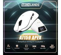 AJAZZ AJ159/AJ159P/AJ159PRO/AJ159 APEX Ratón ligero con cable/Bluetooth/inalámbrico con base de carga magnética para PC portátil 3395 AJ159P-White