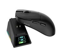 AJAZZ AJ159 Apex Wireless Gaming Mouse with RGB Magnetic Charging Base, Lightweight 56 gram Design, 2.4G/USB-C/BT, 400 mAh Battery, 42K dpi, 8000Hz Response Rate, Compatible with PC and Mac, Black