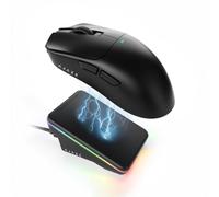 AJAZZ AJ200P NL Ultra Ratón Gaming Inalámbrico IA, PAW3950 y Base de Carga | Tri-Modo 8K Cable/4K NearLink 2.4G/BT, Mecanografía e IA Coach, 50-42000 DPI, 100M Clics, 65g Superligero Ergonómico - Negro