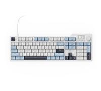 AJAZZ AK35I V3 - Teclado para juegos de tamaño completo de 104 teclas con junta cableada con botones multimedia y control de botón, almohadilla de cinco capas, teclas PBT de perfil OEM, teclado