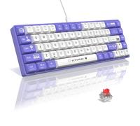 AJAZZ AK680 65% Teclado mecánico para Juegos Hotswap con Cable,Anti-Ghosting portátil de 68 Teclas,Iluminación de Arco Iris programable,Sándwich EVA,Ergonómico,Interruptor Rojo para Mac/Win-Púrpura