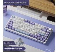 AJAZZ AK820 Teclado Mecánico de Oficina con Cable 75% Intercambiable en Caliente, Azul, con Efectos de Iluminación RGB, Control de para /Windows/Mac, Interruptores Sea Salt