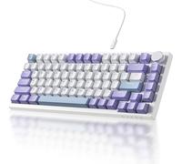 Ajazz AK820 - Teclado mecánico para juegos con 75% de junta de cable, perilla de volumen, LED, espuma Poron, teclas PBT, teclado RGB programable