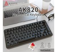 AJAZZ AK820 Teclado mecánico para juegos con cable Interruptores de intercambio en caliente con retroiluminación RGB, diseño compacto al 70%, Compatible con PC/Mac Eje HP Blanco-Gris
